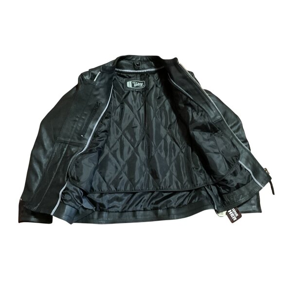 NWT Victory Motorcycles Black Leather Motorcycle Jacket Size L Flight Jacket - Picture 5 of 10